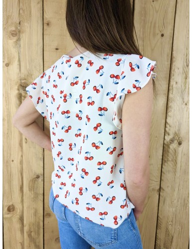 SARAH JOHN / MUSY MUSE blouse motifs cerise