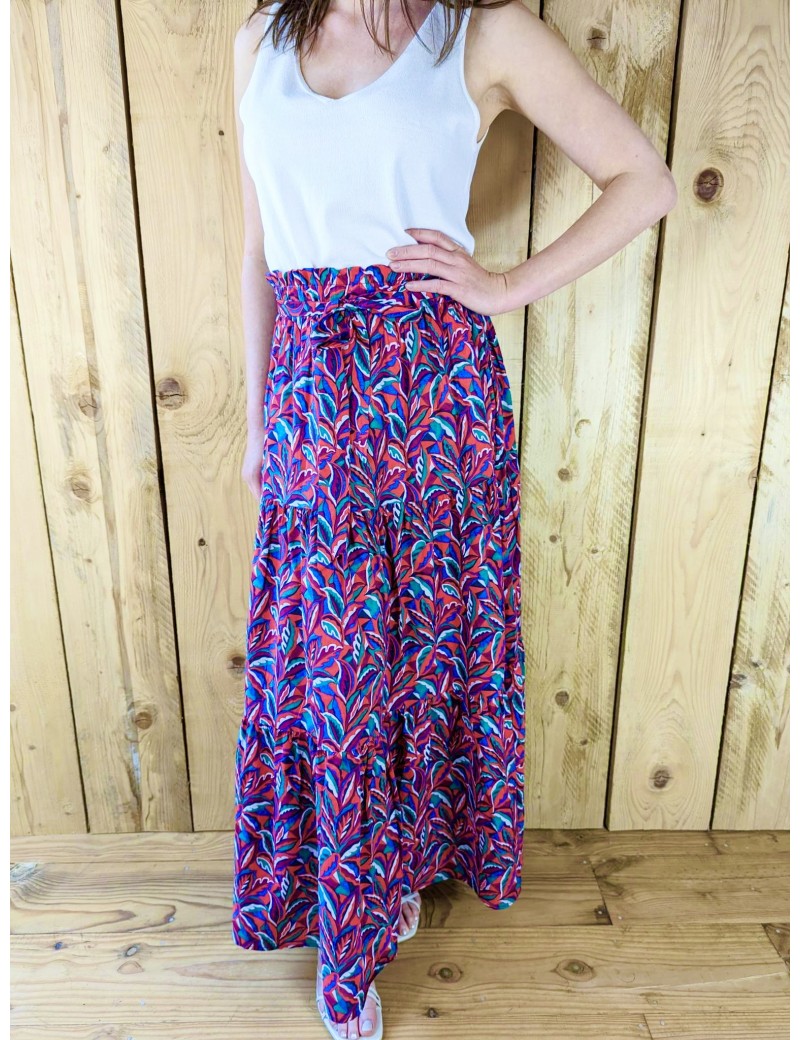 SARAH JOHN / MUSY MUSE Jupe longue motif multicolore SARAH JOHN / MUSY MUSE Jupe longue motif multicolore