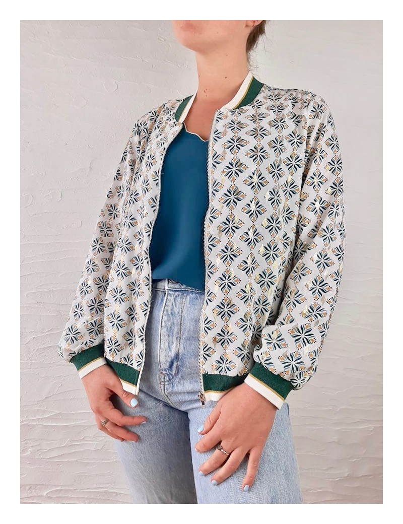 IT HIPPIE Bombers blanc motifs dor Passions Coco shop Taille S