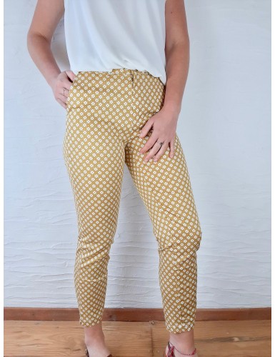 SARAH JOHN pantalon à motifs jaune